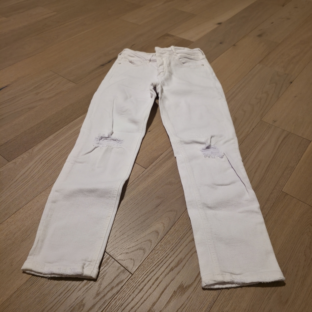 Pilcro White Distressed Women's Jeans